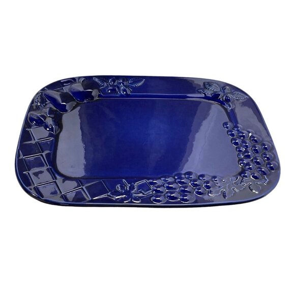 Large Rich Cobalt Blue Scheurich Germany Platter 16" x 12" - Picture 4 of 12